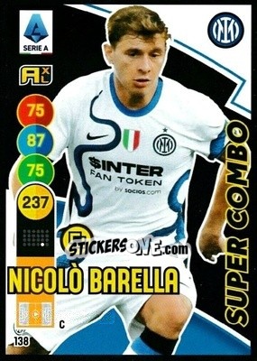 Sticker Nicolo Barella - Calciatori 2021-2022. Adrenalyn XL n. 138 - Panini