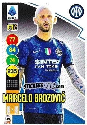 Sticker Marcelo Brozovic - Calciatori 2021-2022. Adrenalyn XL n. 139 - Panini