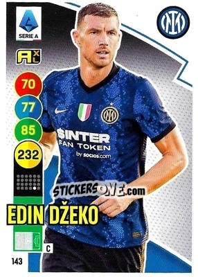 Sticker Edin Džeko - Calciatori 2021-2022. Adrenalyn XL n. 143 - Panini