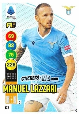 Sticker Manuel Lazzari - Calciatori 2021-2022. Adrenalyn XL n. 173 - Panini