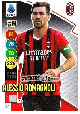 Sticker Alessio Romagnoli - Calciatori 2021-2022. Adrenalyn XL n. 186 - Panini