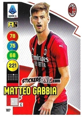 Sticker Matteo Gabbia - Calciatori 2021-2022. Adrenalyn XL - Panini