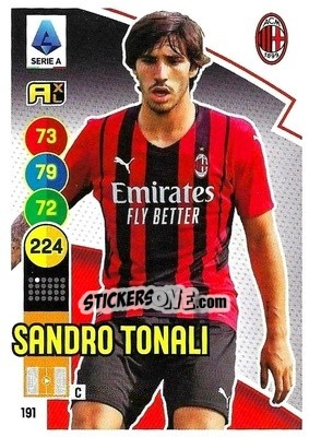 Figurina Sandro Tonali - Calciatori 2021-2022. Adrenalyn XL - Panini