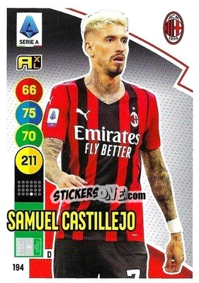 Sticker Samu Castillejo - Calciatori 2021-2022. Adrenalyn XL - Panini