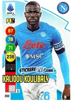 Sticker Kalidou Koulibaly - Calciatori 2021-2022. Adrenalyn XL n. 202 - Panini