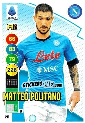 Sticker Matteo Politano - Calciatori 2021-2022. Adrenalyn XL n. 211 - Panini