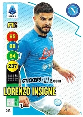 Sticker Lorenzo Insigne - Calciatori 2021-2022. Adrenalyn XL n. 213 - Panini