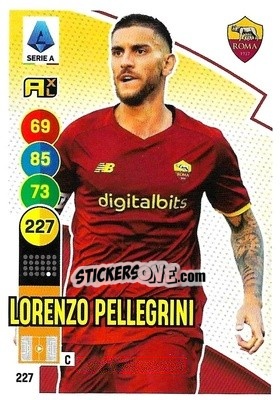 Sticker Lorenzo Pellegrini - Calciatori 2021-2022. Adrenalyn XL n. 227 - Panini