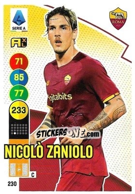 Sticker Nicolo Zaniolo - Calciatori 2021-2022. Adrenalyn XL n. 230 - Panini