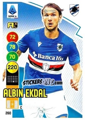 Figurina Albin Ekdal - Calciatori 2021-2022. Adrenalyn XL - Panini