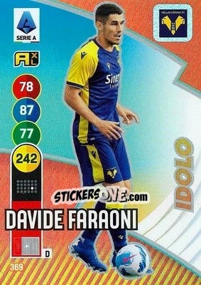 Sticker Davide Faraoni - Calciatori 2021-2022. Adrenalyn XL n. 369 - Panini