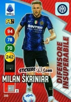 Figurina Milan Škriniar - Calciatori 2021-2022. Adrenalyn XL - Panini