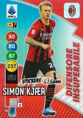 Sticker Simon Kjaer - Calciatori 2021-2022. Adrenalyn XL n. 402 - Panini