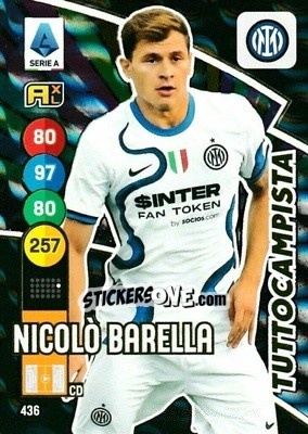 Sticker Nicolo Barella - Calciatori 2021-2022. Adrenalyn XL n. 436 - Panini