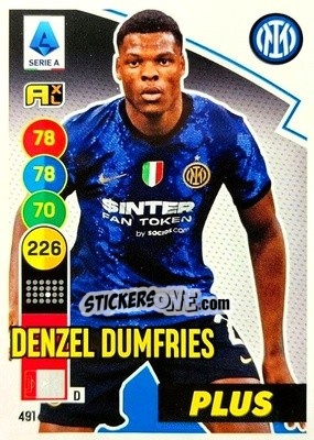 Sticker Denzel Dumfries - Calciatori 2021-2022. Adrenalyn XL n. 491 - Panini
