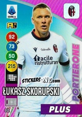 Sticker Lukasz Skorupski - Calciatori 2021-2022. Adrenalyn XL n. 512 - Panini