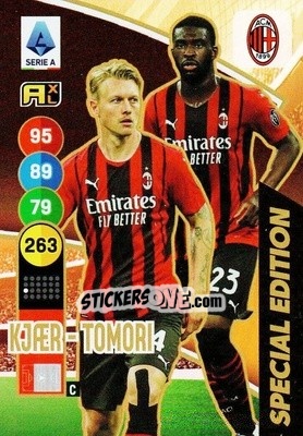 Sticker Kjær / Tomori - Calciatori 2021-2022. Adrenalyn XL n. SE3 - Panini