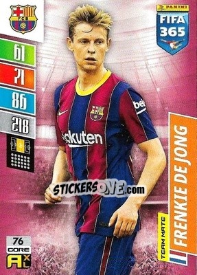 Sticker Frenkie de Jong - FIFA 365: 2021-2022. Adrenalyn XL n. 76 - Panini