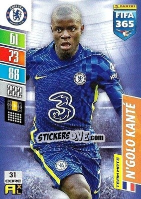 Sticker N'Golo Kanté - FIFA 365: 2021-2022. Adrenalyn XL n. 31 - Panini