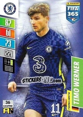Sticker Timo Werner - FIFA 365: 2021-2022. Adrenalyn XL n. 36 - Panini