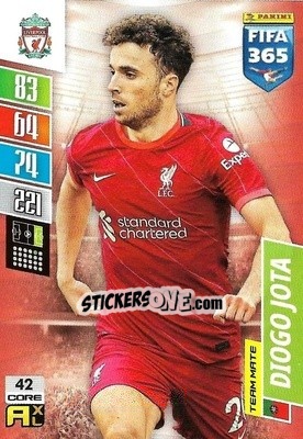 Sticker Diogo Jota - FIFA 365: 2021-2022. Adrenalyn XL n. 42 - Panini