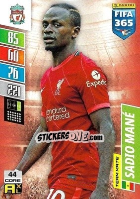 Sticker Sadio Mané - FIFA 365: 2021-2022. Adrenalyn XL n. 44 - Panini