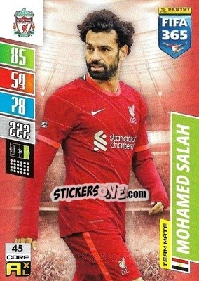 Sticker Mohamed Salah - FIFA 365: 2021-2022. Adrenalyn XL n. 45 - Panini