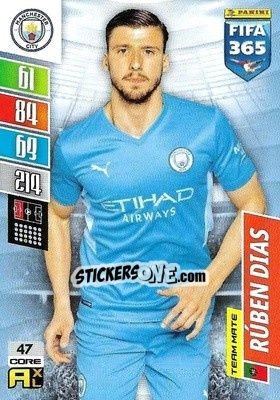 Sticker Rúben Dias - FIFA 365: 2021-2022. Adrenalyn XL n. 47 - Panini