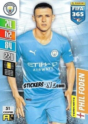 Sticker Phil Foden - FIFA 365: 2021-2022. Adrenalyn XL n. 51 - Panini