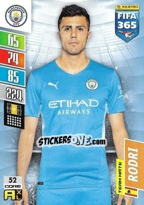 Sticker Rodri - FIFA 365: 2021-2022. Adrenalyn XL n. 52 - Panini