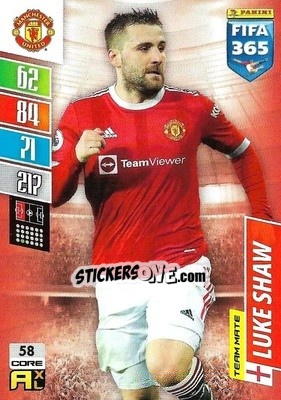 Sticker Luke Shaw - FIFA 365: 2021-2022. Adrenalyn XL n. 58 - Panini