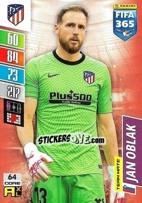 Sticker Jan Oblak - FIFA 365: 2021-2022. Adrenalyn XL n. 64 - Panini