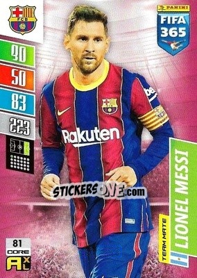 Sticker Lionel Messi - FIFA 365: 2021-2022. Adrenalyn XL n. 81 - Panini