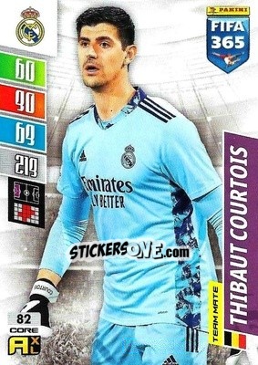 Sticker Thibaut Courtois - FIFA 365: 2021-2022. Adrenalyn XL n. 82 - Panini