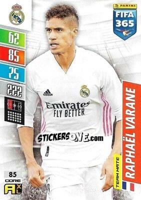 Sticker Raphael Varane - FIFA 365: 2021-2022. Adrenalyn XL n. 85 - Panini