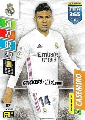 Sticker Casemiro - FIFA 365: 2021-2022. Adrenalyn XL n. 87 - Panini