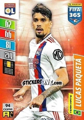 Sticker Lucas Paquetá - FIFA 365: 2021-2022. Adrenalyn XL n. 94 - Panini