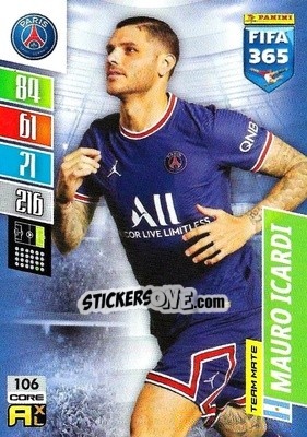 Sticker Mauro Icardi - FIFA 365: 2021-2022. Adrenalyn XL n. 106 - Panini