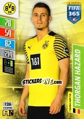 Sticker Thorgan Hazard - FIFA 365: 2021-2022. Adrenalyn XL n. 126 - Panini