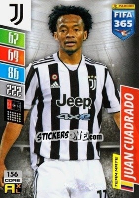 Sticker Juan Cuadrado - FIFA 365: 2021-2022. Adrenalyn XL n. 156 - Panini