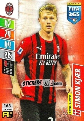 Sticker Simon Kjær - FIFA 365: 2021-2022. Adrenalyn XL n. 163 - Panini