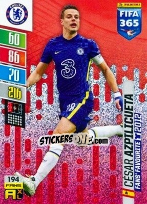 Sticker César Azpilicueta - FIFA 365: 2021-2022. Adrenalyn XL n. 194 - Panini