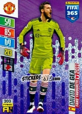 Sticker David de Gea - FIFA 365: 2021-2022. Adrenalyn XL n. 203 - Panini