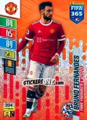 Sticker Bruno Fernandes - FIFA 365: 2021-2022. Adrenalyn XL n. 204 - Panini