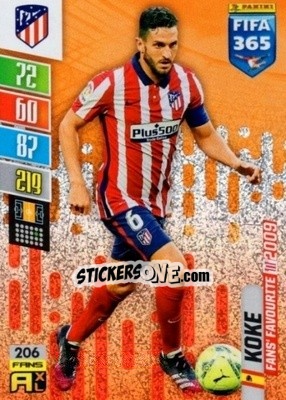 Sticker Koke - FIFA 365: 2021-2022. Adrenalyn XL n. 206 - Panini