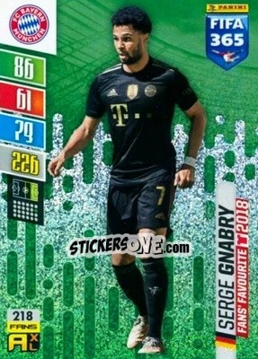 Sticker Serge Gnabry - FIFA 365: 2021-2022. Adrenalyn XL n. 218 - Panini
