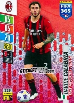 Sticker Davide Calabria - FIFA 365: 2021-2022. Adrenalyn XL n. 229 - Panini
