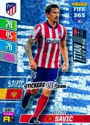 Sticker Stefan Savic - FIFA 365: 2021-2022. Adrenalyn XL n. 241 - Panini