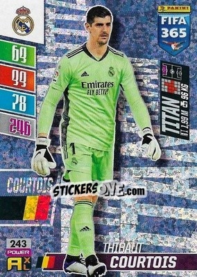 Sticker Thibaut Courtois - FIFA 365: 2021-2022. Adrenalyn XL - Panini