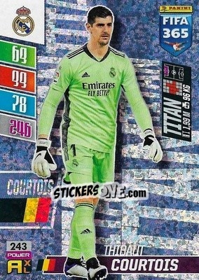 Sticker Thibaut Courtois - FIFA 365: 2021-2022. Adrenalyn XL n. 243 - Panini